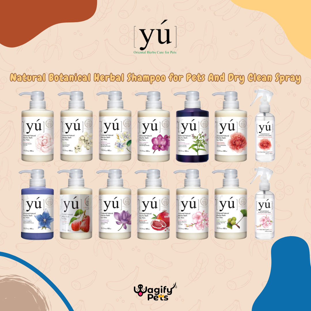 YU Oriental Natural Herbs Shampoo For Pets [400ml] And Dry Clean Spray [145ml] Suitable For Both Dogs And Cats