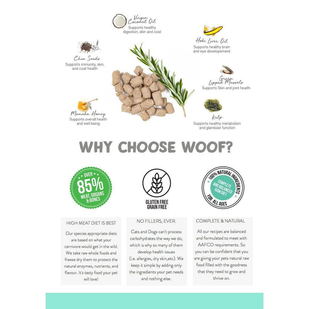 WOOF Freeze Dried Dog Food [280g] – WagifyPets